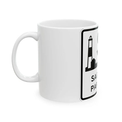 Sagtikos Pkwy Shield (New York) (Road Sign) White Coffee Mug - Go Mug Yourself