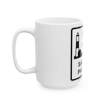 Sagtikos Pkwy Shield (New York) (Road Sign) White Coffee Mug - Go Mug Yourself