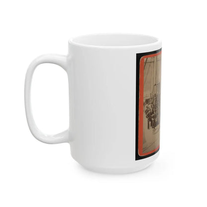 Sailors And A Cannon On Deck Of A Gunboat (U.S. Civil War) White Coffee Mug-Go Mug Yourself