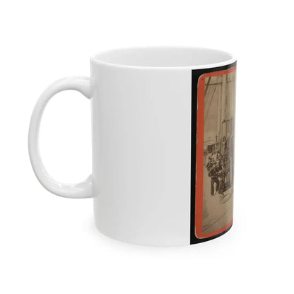 Sailors And A Cannon On Deck Of A Gunboat (U.S. Civil War) White Coffee Mug - Go Mug Yourself