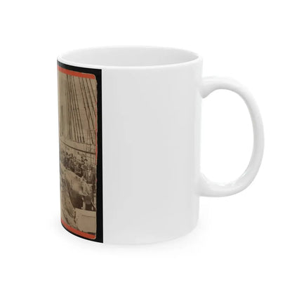 Sailors And A Cannon On Deck Of A Gunboat (U.S. Civil War) White Coffee Mug - Go Mug Yourself