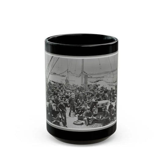 Sailors On Deck Of Warship (U.S. Civil War) Black Coffee Mug-15oz-Go Mug Yourself