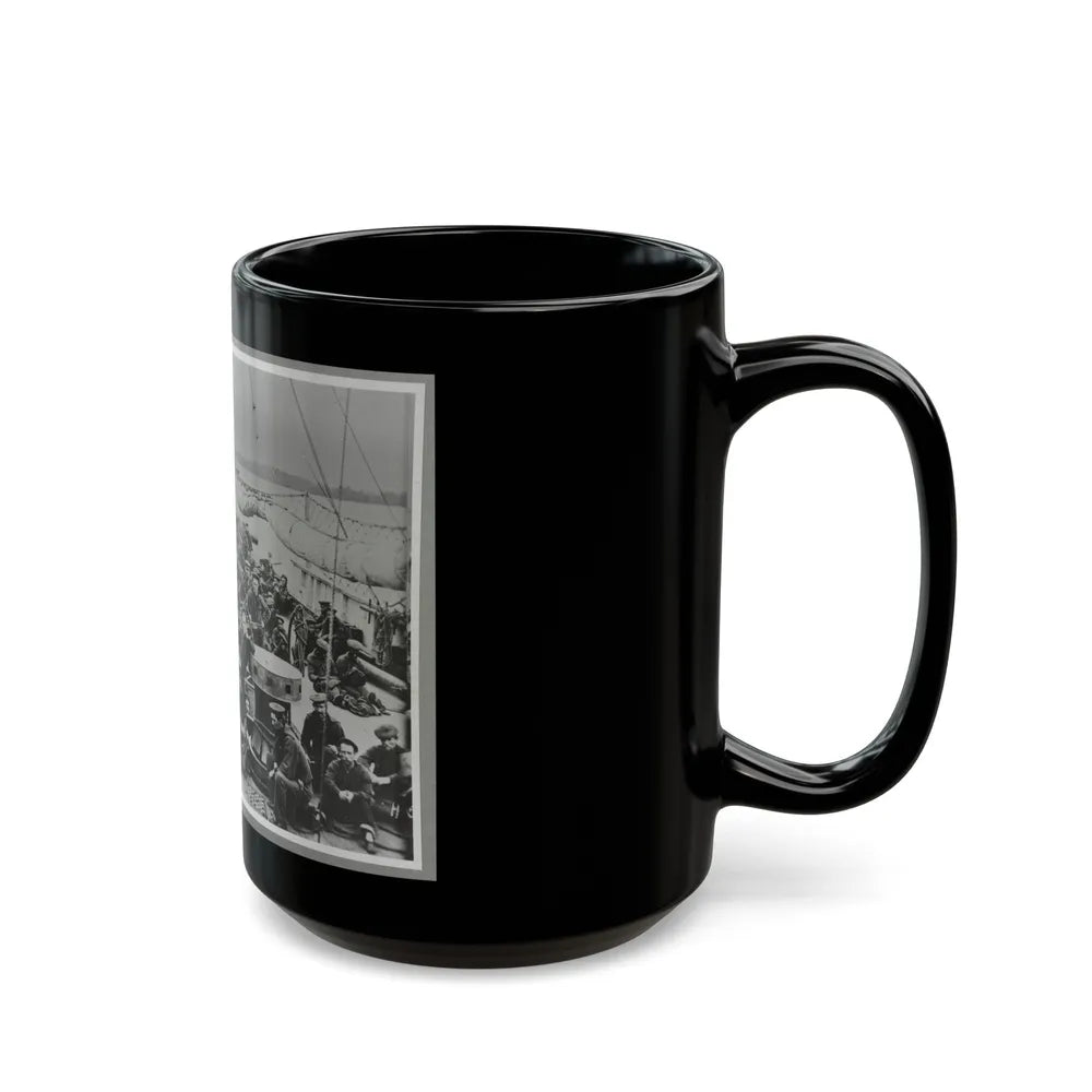 Sailors On Deck Of Warship (U.S. Civil War) Black Coffee Mug-Go Mug Yourself