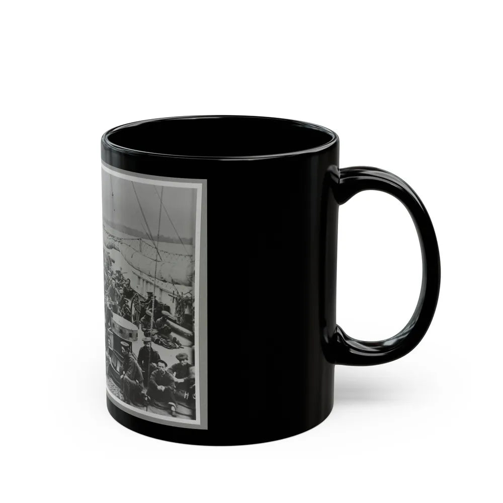 Sailors On Deck Of Warship (U.S. Civil War) Black Coffee Mug-Go Mug Yourself