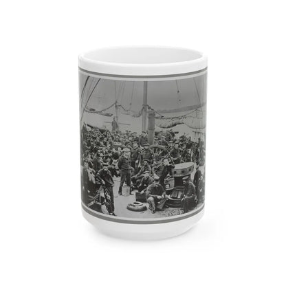 Sailors On Deck Of Warship (U.S. Civil War) White Coffee Mug-15oz-Go Mug Yourself