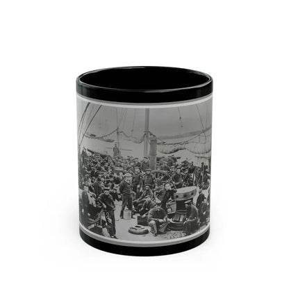Sailors On Deck Of Warship (U.S. Civil War) Black Coffee Mug 11oz - Go Mug Yourself