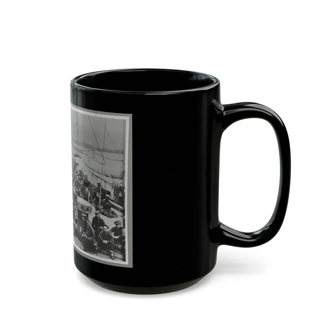 Sailors On Deck Of Warship (U.S. Civil War) Black Coffee Mug - Go Mug Yourself