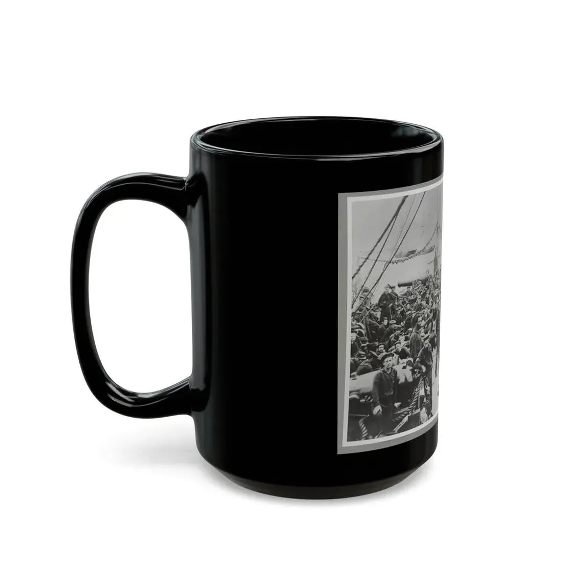 Sailors On Deck Of Warship (U.S. Civil War) Black Coffee Mug - Go Mug Yourself