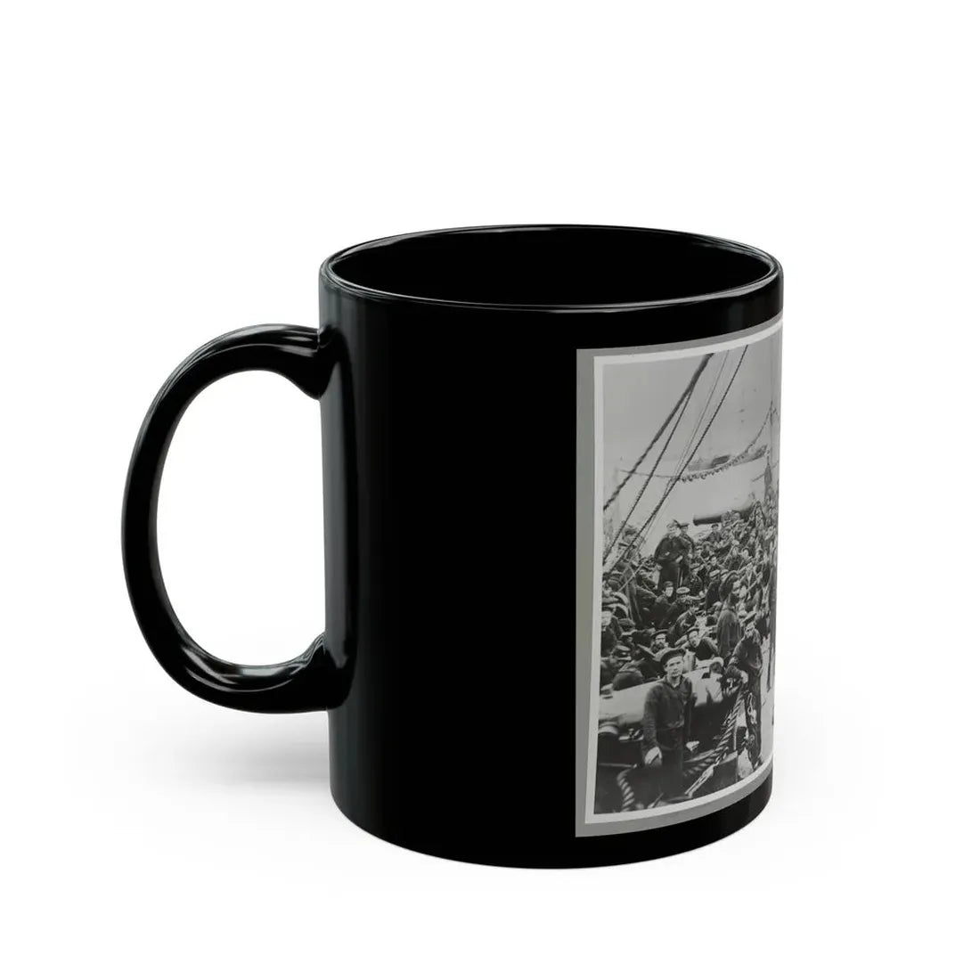Sailors On Deck Of Warship (U.S. Civil War) Black Coffee Mug - Go Mug Yourself