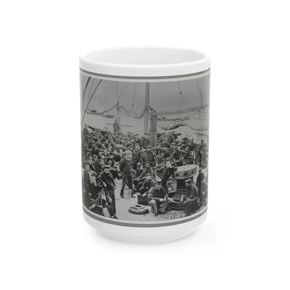 Sailors On Deck Of Warship (U.S. Civil War) White Coffee Mug 15oz - Go Mug Yourself