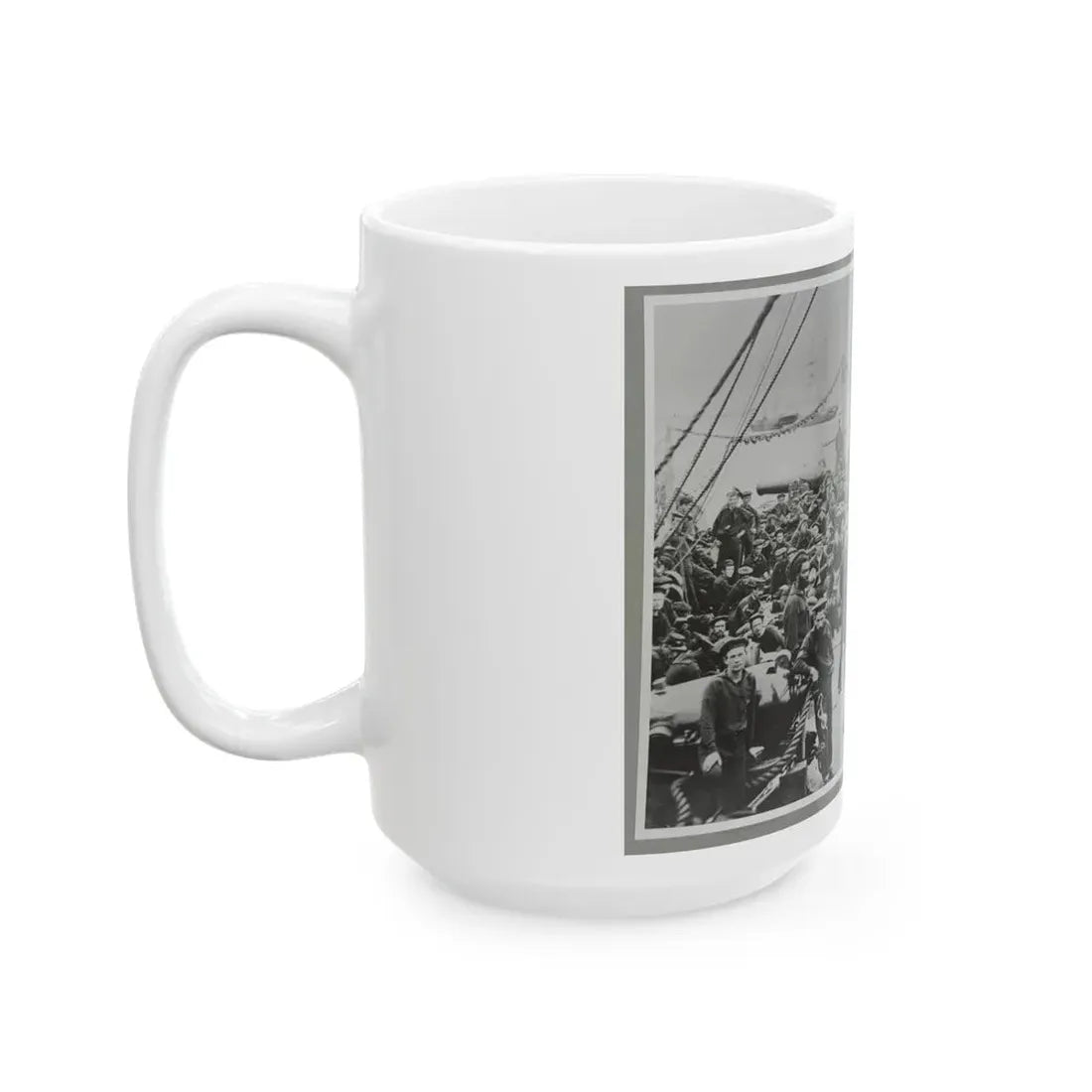 Sailors On Deck Of Warship (U.S. Civil War) White Coffee Mug - Go Mug Yourself
