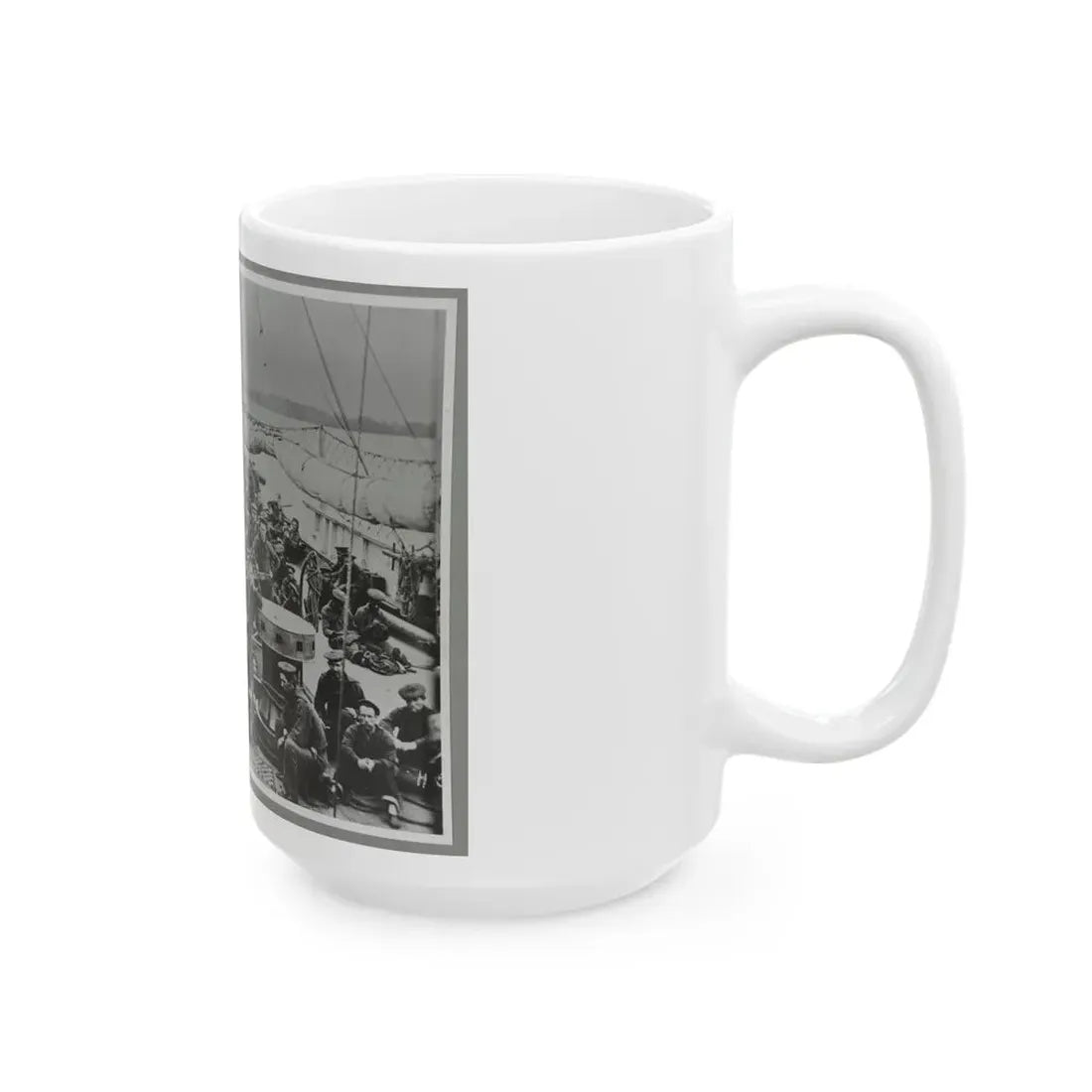 Sailors On Deck Of Warship (U.S. Civil War) White Coffee Mug - Go Mug Yourself