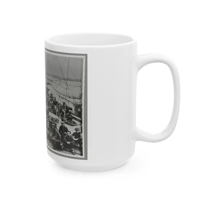 Sailors On Deck Of Warship (U.S. Civil War) White Coffee Mug - Go Mug Yourself