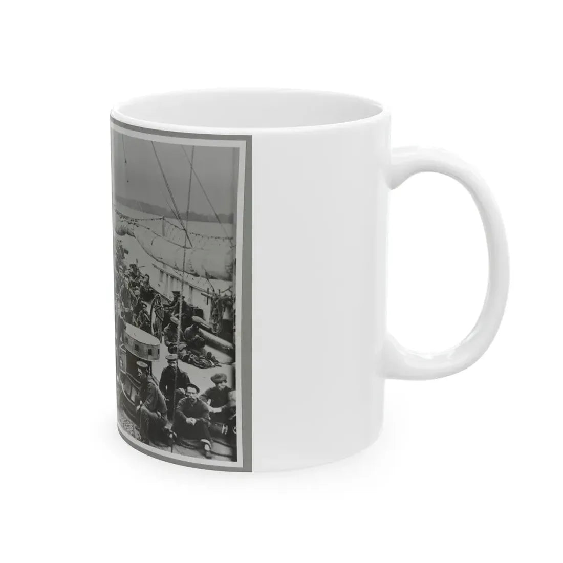Sailors On Deck Of Warship (U.S. Civil War) White Coffee Mug - Go Mug Yourself
