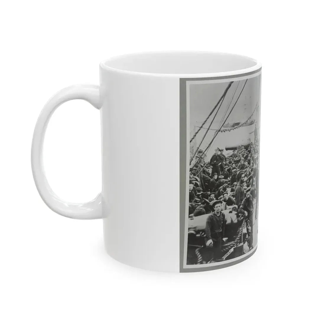 Sailors On Deck Of Warship (U.S. Civil War) White Coffee Mug - Go Mug Yourself