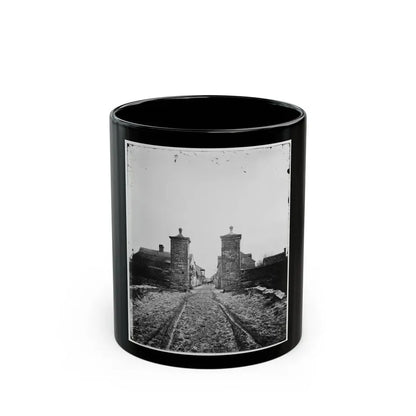 Saint Augustine, Fla. Entrance Gate, With Street And Houses Beyond (U.S. Civil War) Black Coffee Mug 11oz - Go Mug Yourself