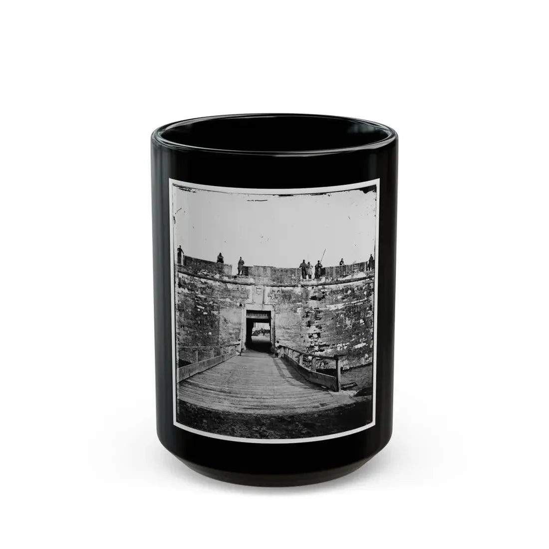 Saint Augustine, Fla. Sally Port Of Fort Marion (U.S. Civil War) Black Coffee Mug 15oz - Go Mug Yourself