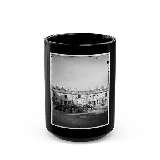 Saint Augustine, Fla. Artillery Inside Fort Marion; Tents On Rampart (U.S. Civil War) Black Coffee Mug-15oz-Go Mug Yourself