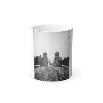 Saint Augustine, Fla. Entrance Gate, With Street and Houses Beyond (U.S. Civil War) Color Changing Coffee Mug 11oz-11oz-Go Mug Yourself