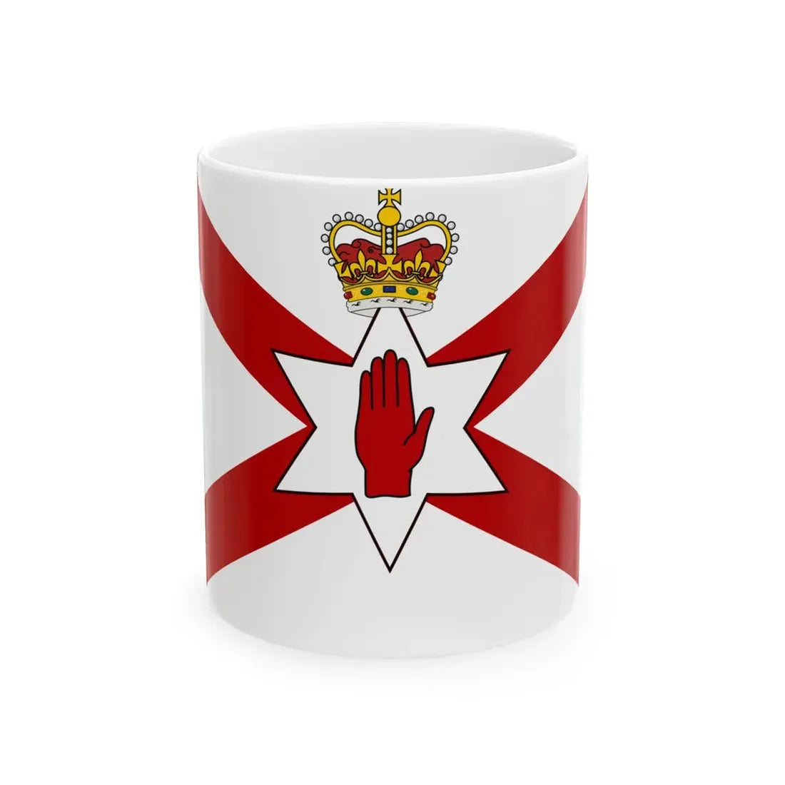 Saint Patricks flag for Northern Ireland crowned (Ireland) White Coffee Mug 11oz - Go Mug Yourself