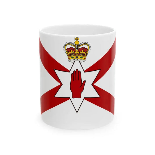 Saint Patricks flag for Northern Ireland crowned (Ireland) White Coffee Mug 11oz - Go Mug Yourself