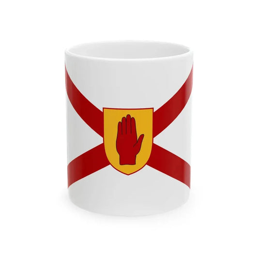 Saint Patricks flag for Northern Ireland golden shield (Ireland) White Coffee Mug 11oz - Go Mug Yourself