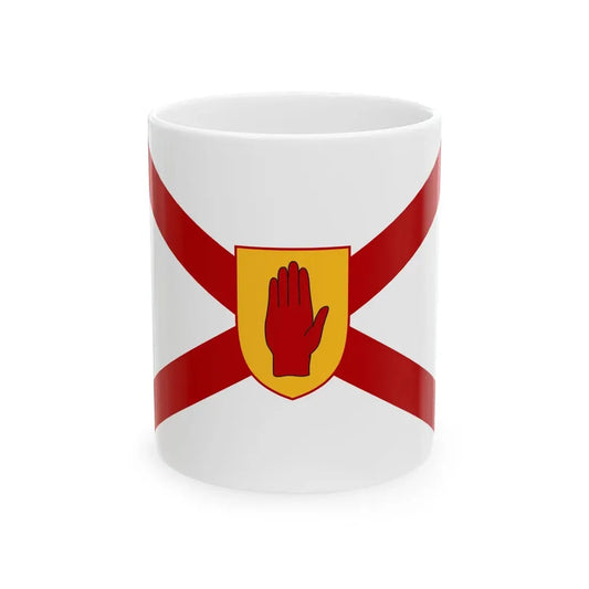 Saint Patricks flag for Northern Ireland golden shield (Ireland) White Coffee Mug 11oz - Go Mug Yourself
