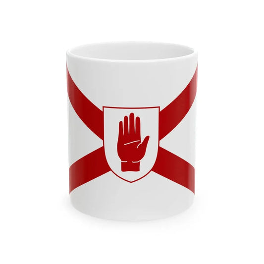 Saint Patricks flag for Northern Ireland shield (Ireland) White Coffee Mug 11oz - Go Mug Yourself