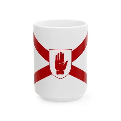 Saint Patricks flag for Northern Ireland shield (Ireland) White Coffee Mug 15oz - Go Mug Yourself