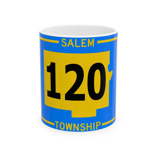Salem Township Route 120 Tuscarawas County Ohio (Ohio) (Road Sign) White Coffee Mug 11oz - Go Mug Yourself