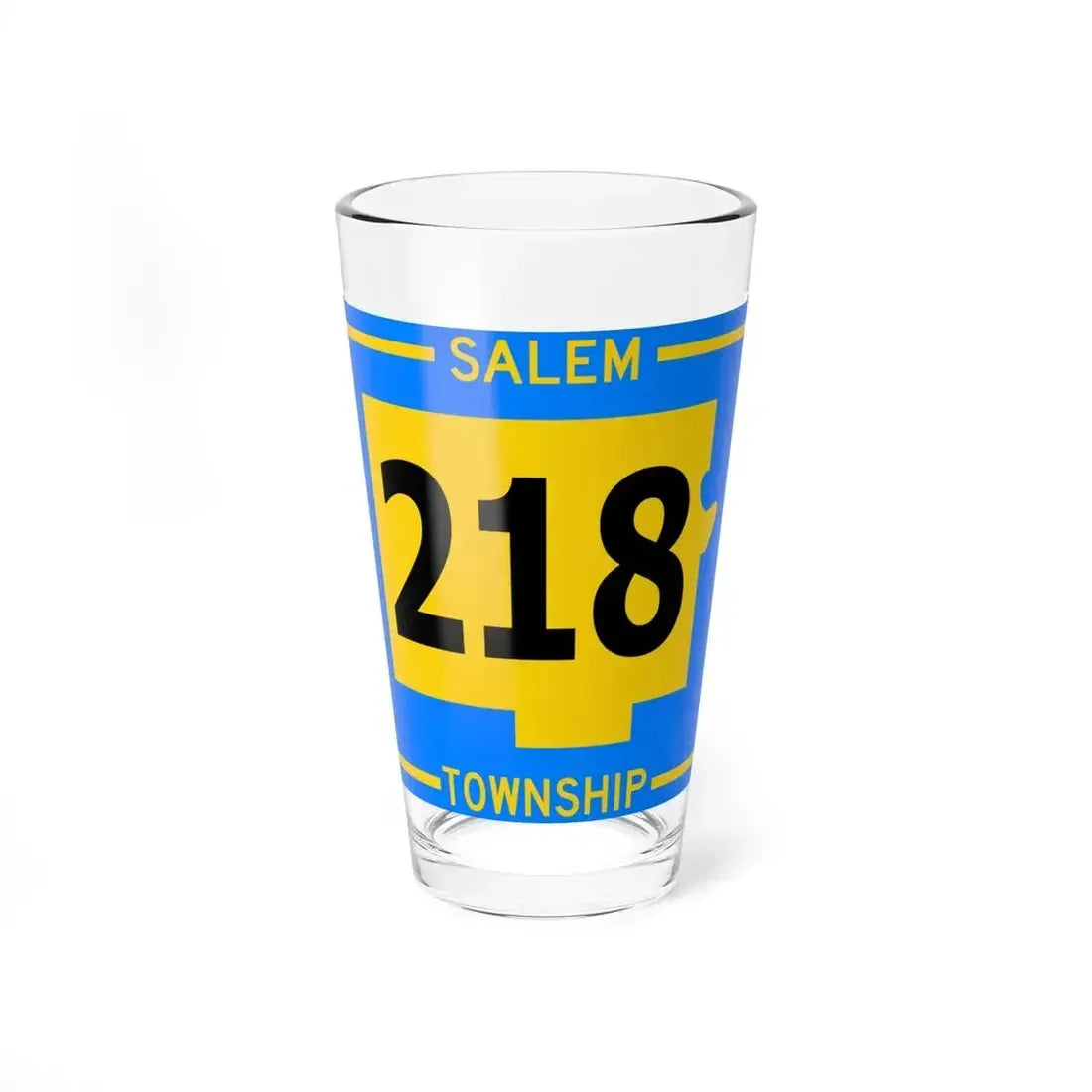 Salem Township Route 218 Tuscarawas County Ohio (Ohio) (Road Sign) Pint Glass 16oz 16oz - Go Mug Yourself