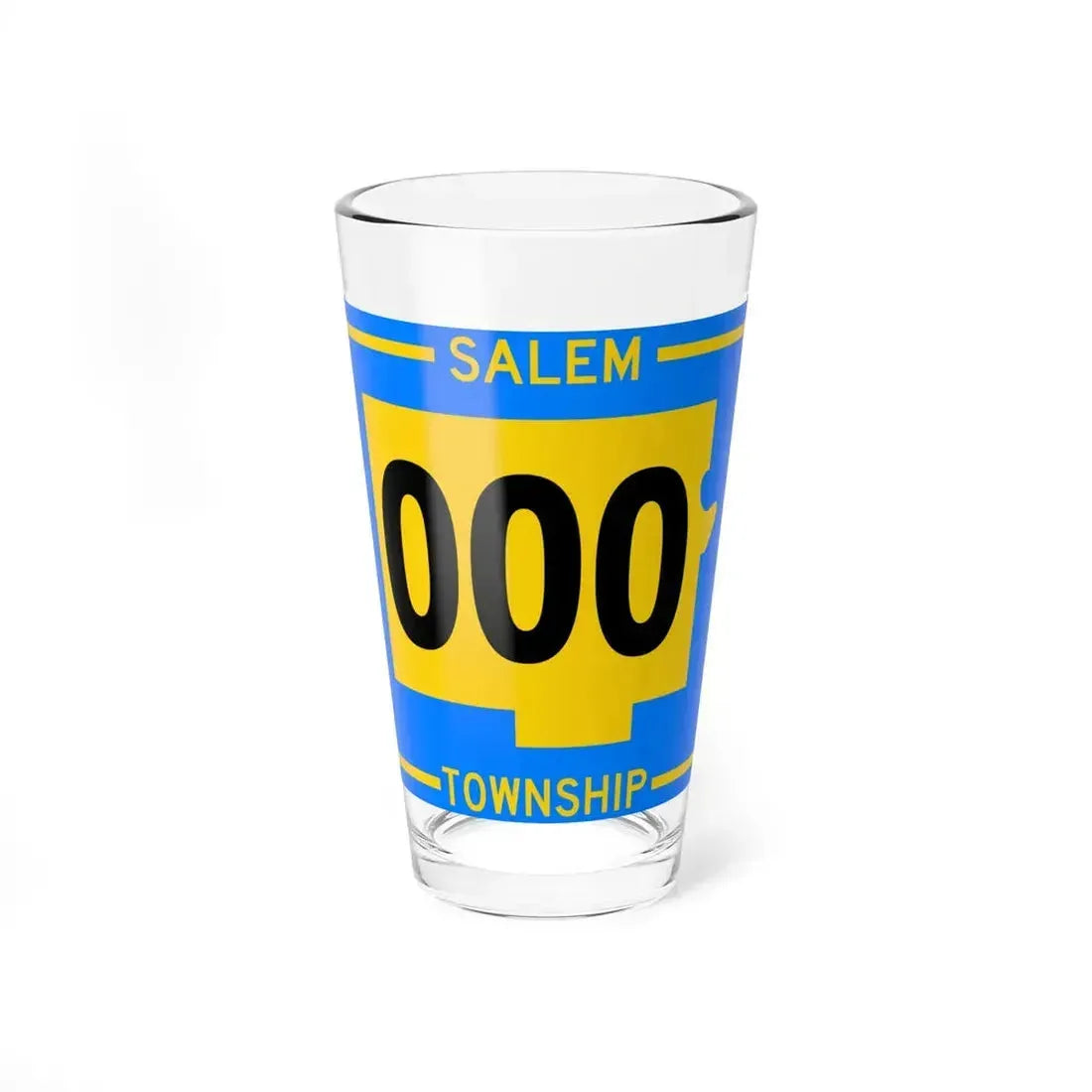 Salem Township Tuscarawas County Ohio route shield template (Ohio) (Road Sign) Pint Glass 16oz 16oz - Go Mug Yourself