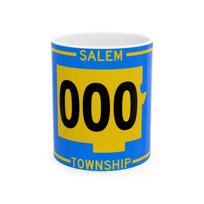 Salem Township Tuscarawas County Ohio route shield template (Ohio) (Road Sign) White Coffee Mug 11oz - Go Mug Yourself