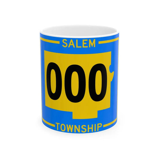Salem Township Tuscarawas County Ohio route shield template (Ohio) (Road Sign) White Coffee Mug 11oz - Go Mug Yourself