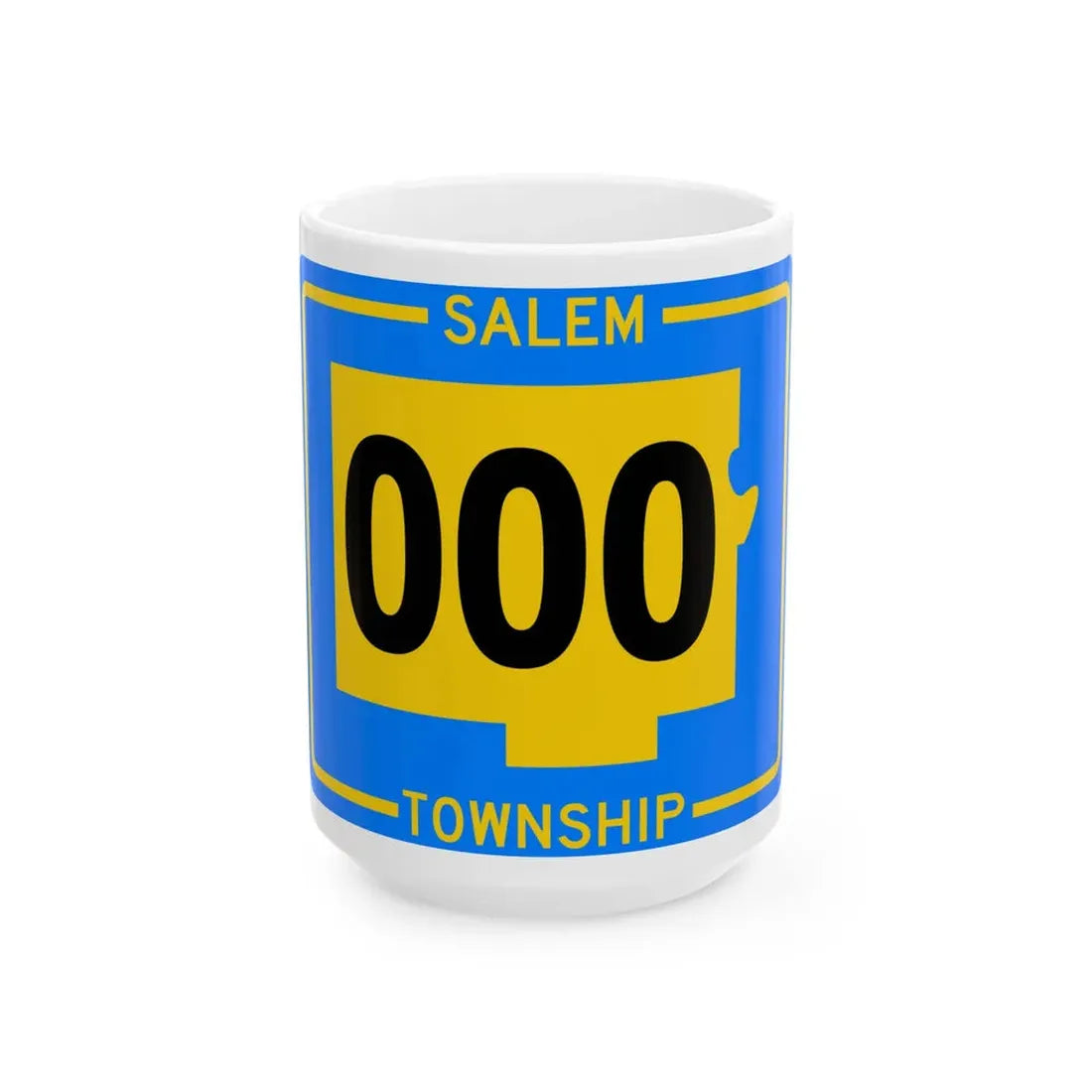 Salem Township Tuscarawas County Ohio route shield template (Ohio) (Road Sign) White Coffee Mug 15oz - Go Mug Yourself