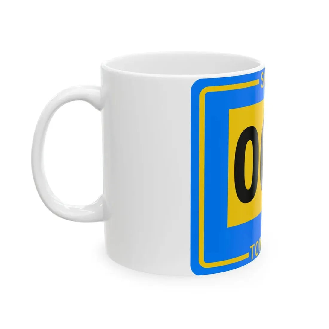 Salem Township Tuscarawas County Ohio route shield template (Ohio) (Road Sign) White Coffee Mug - Go Mug Yourself