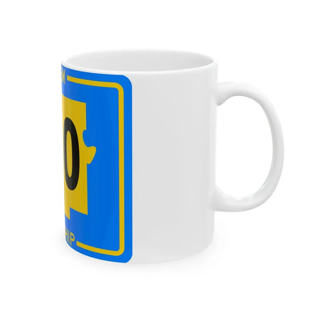 Salem Township Tuscarawas County Ohio route shield template (Ohio) (Road Sign) White Coffee Mug - Go Mug Yourself