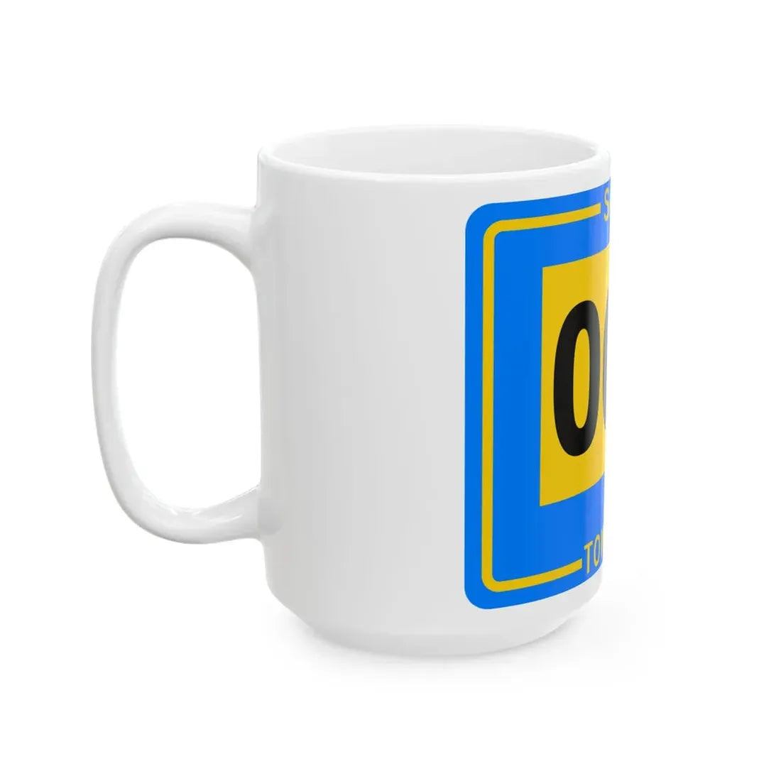 Salem Township Tuscarawas County Ohio route shield template (Ohio) (Road Sign) White Coffee Mug - Go Mug Yourself