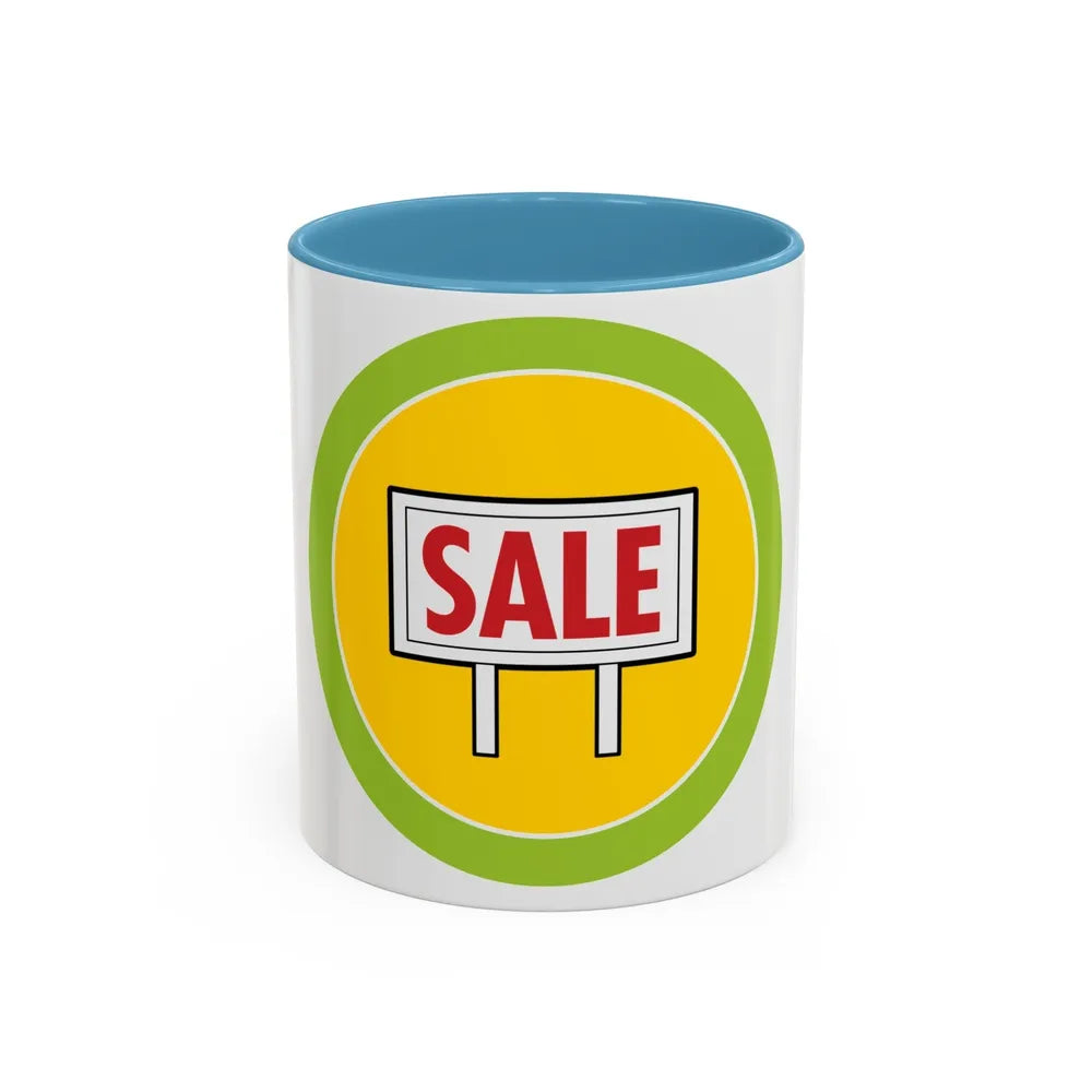 Salesmanship (Boy Scout Merit Badge) Accent Coffee Mug-11oz-Light Blue-Go Mug Yourself