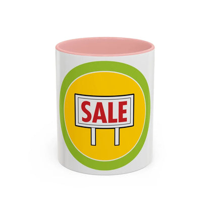 Salesmanship (Boy Scout Merit Badge) Accent Coffee Mug-11oz-Pink-Go Mug Yourself