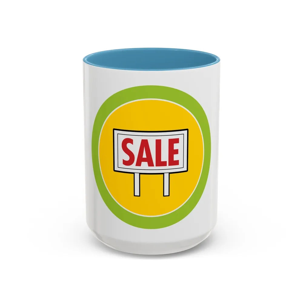 Salesmanship (Boy Scout Merit Badge) Accent Coffee Mug-15oz-Light Blue-Go Mug Yourself