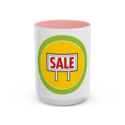 Salesmanship (Boy Scout Merit Badge) Accent Coffee Mug-15oz-Pink-Go Mug Yourself