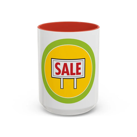 Salesmanship (Boy Scout Merit Badge) Accent Coffee Mug-15oz-Red-Go Mug Yourself