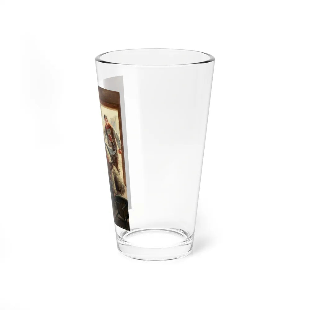 Saloon Shoot Out, 1919 (Magazine Illustration) Pint Glass 16oz-Go Mug Yourself