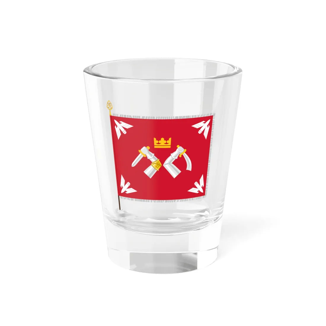 Salpausselän ilmatorjuntapatteriston lippu (Finland) Shot Glass 1.5oz 1.5oz - Go Mug Yourself