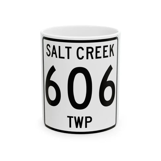 Salt Creek Township Route 206 Holmes County Ohio (Ohio) (Road Sign) White Coffee Mug 11oz - Go Mug Yourself