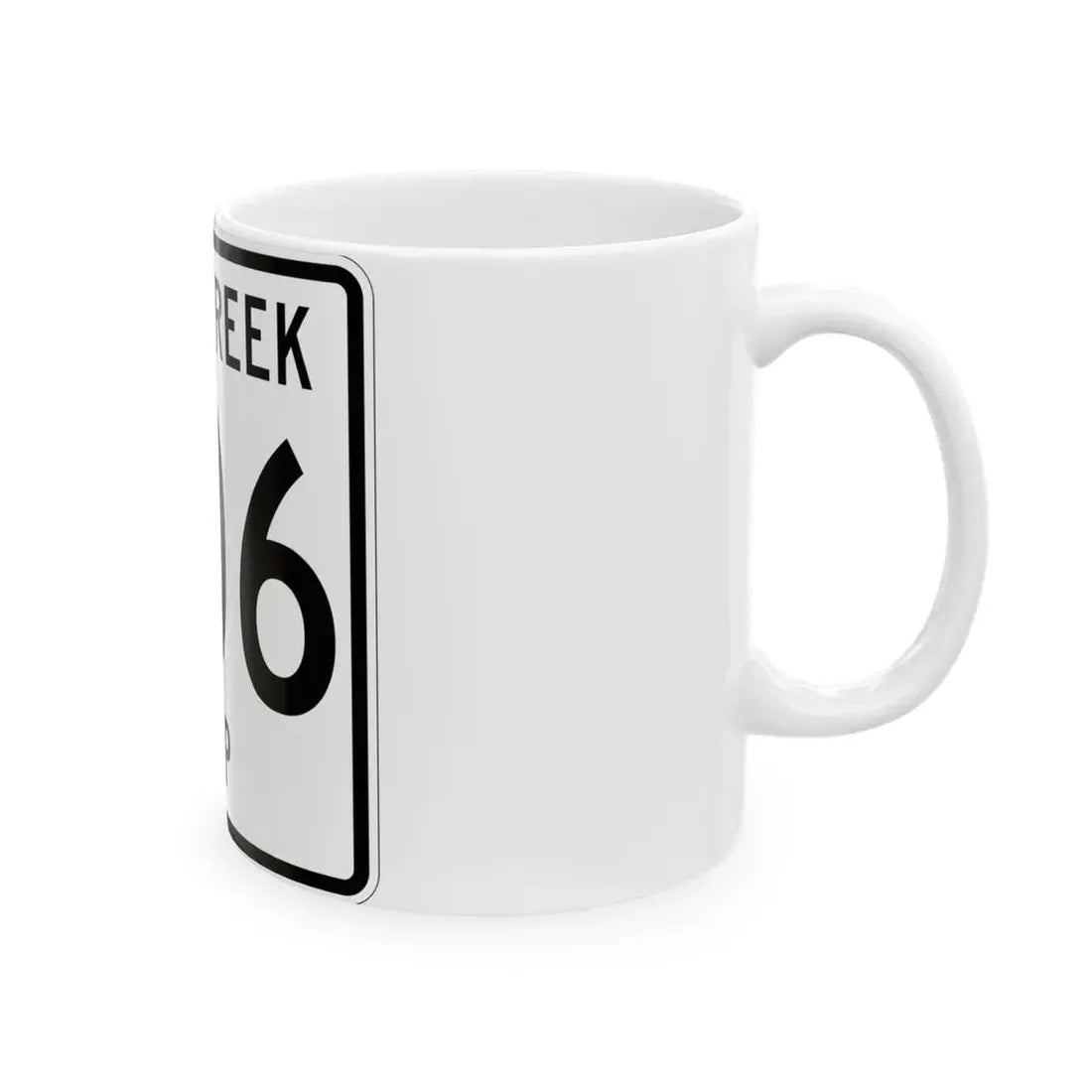 Salt Creek Township Route 206 Holmes County Ohio (Ohio) (Road Sign) White Coffee Mug - Go Mug Yourself