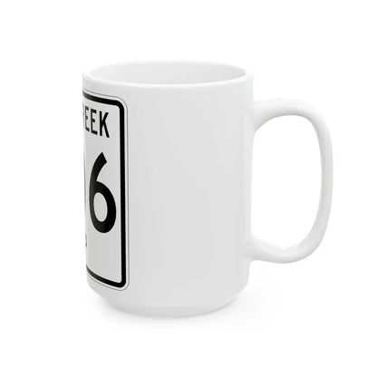 Salt Creek Township Route 206 Holmes County Ohio (Ohio) (Road Sign) White Coffee Mug - Go Mug Yourself