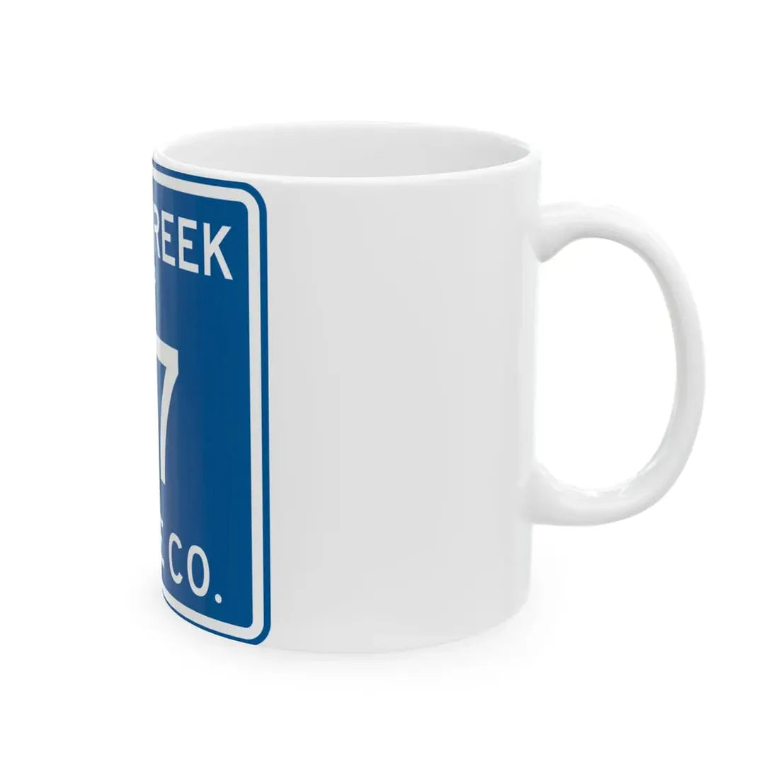 Salt Creek Township Route 77 Wayne County Ohio (Ohio) (Road Sign) White Coffee Mug - Go Mug Yourself