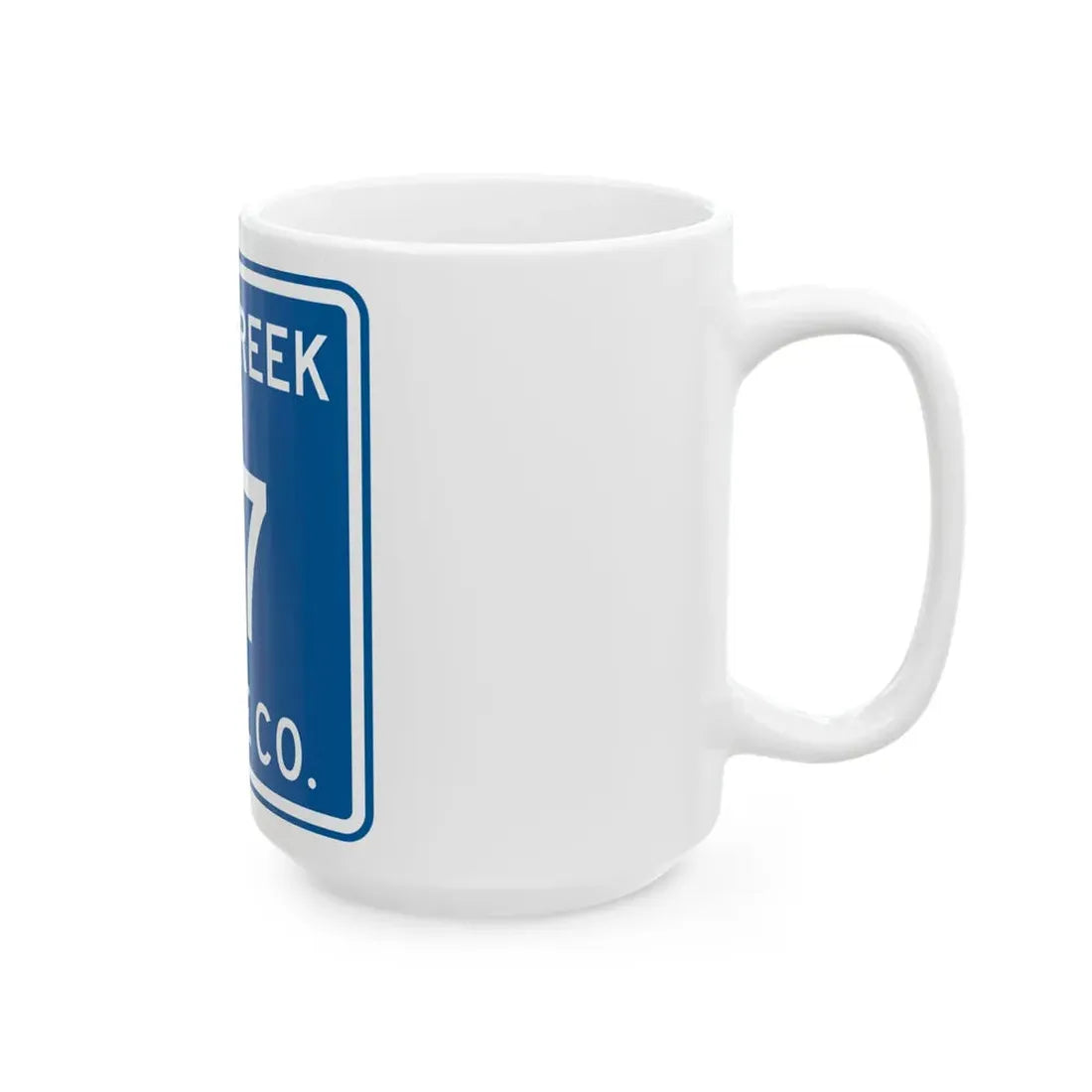 Salt Creek Township Route 77 Wayne County Ohio (Ohio) (Road Sign) White Coffee Mug - Go Mug Yourself